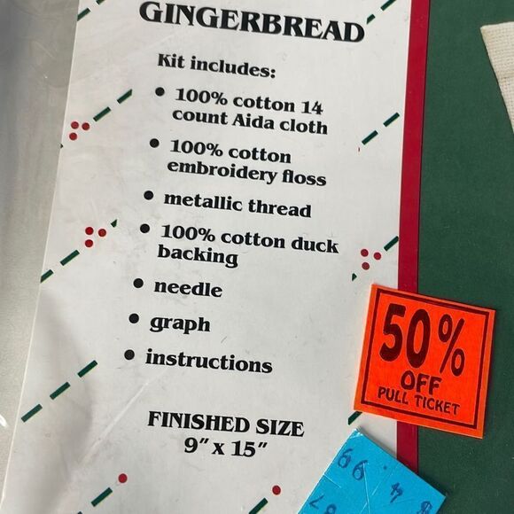 Vintage Traditions Cross Stitch Kit T8203 Gingerbread - Picture 3 of 6